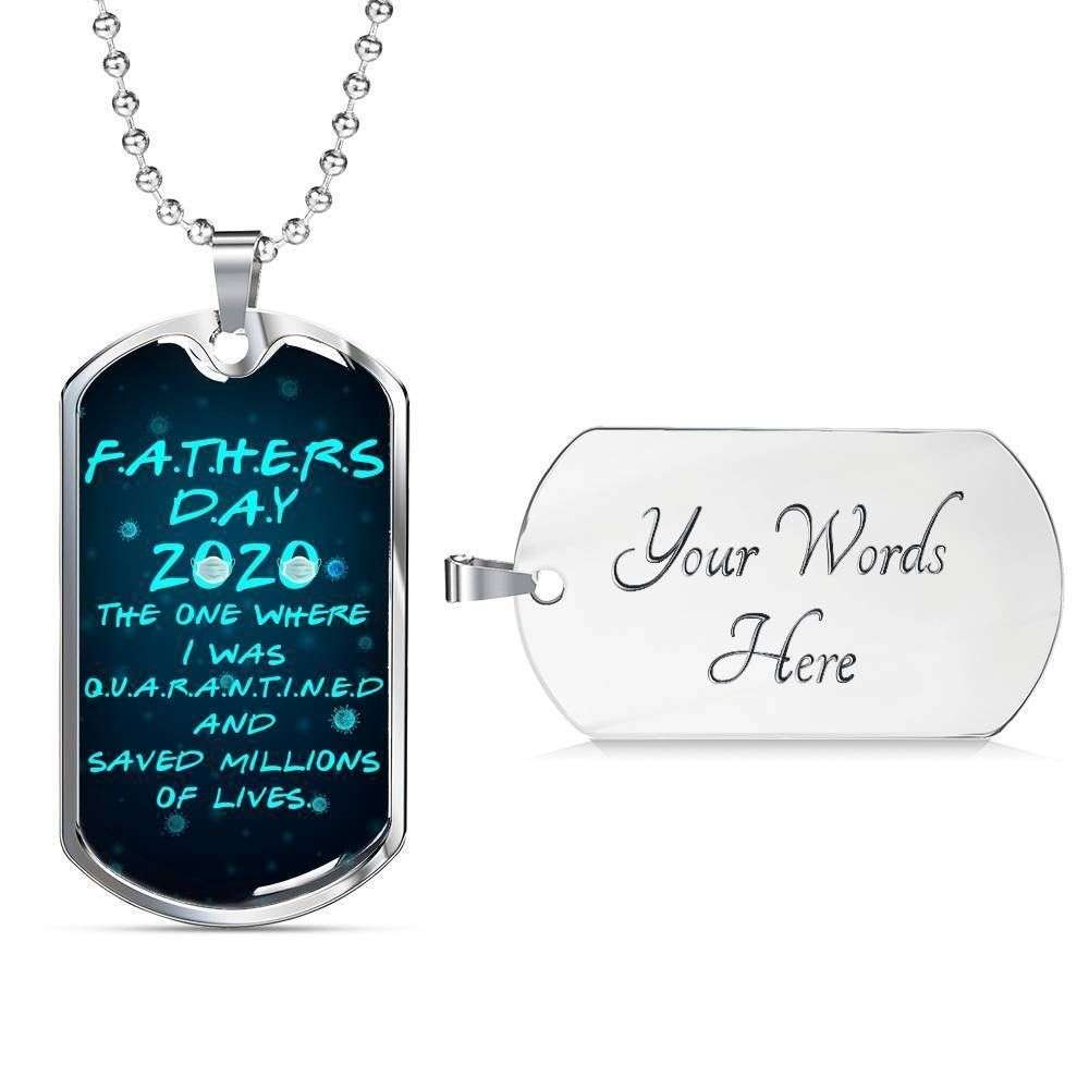 Dad Dog Tag Custom Picture, Fathers Day Mask The One Where I Was Quarantined Dog Taggift For Men Father's Day Rakva