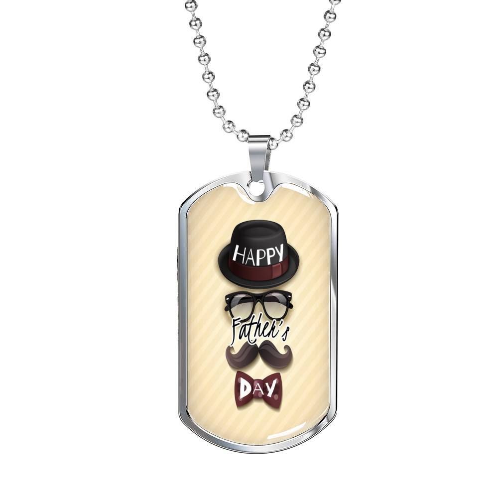 Dad Dog Tag Custom Picture, Funny Gift For Dad Happy Father’S Day Dog Tag Necklace Father's Day Rakva