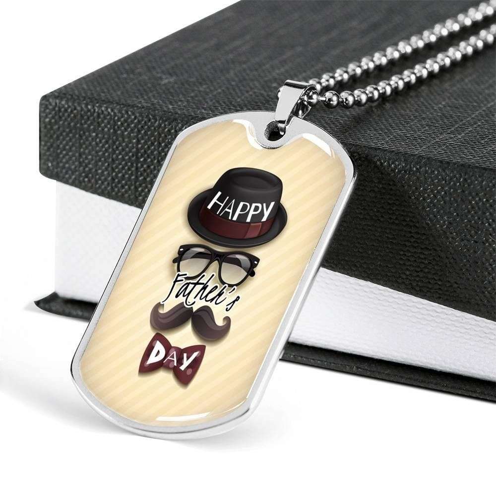 Dad Dog Tag Custom Picture, Funny Gift For Dad Happy Father’S Day Dog Tag Necklace Father's Day Rakva