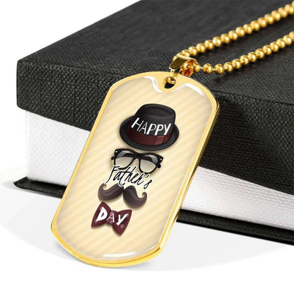 Dad Dog Tag Custom Picture, Funny Gift For Dad Happy Father’S Day Dog Tag Necklace Father's Day Rakva