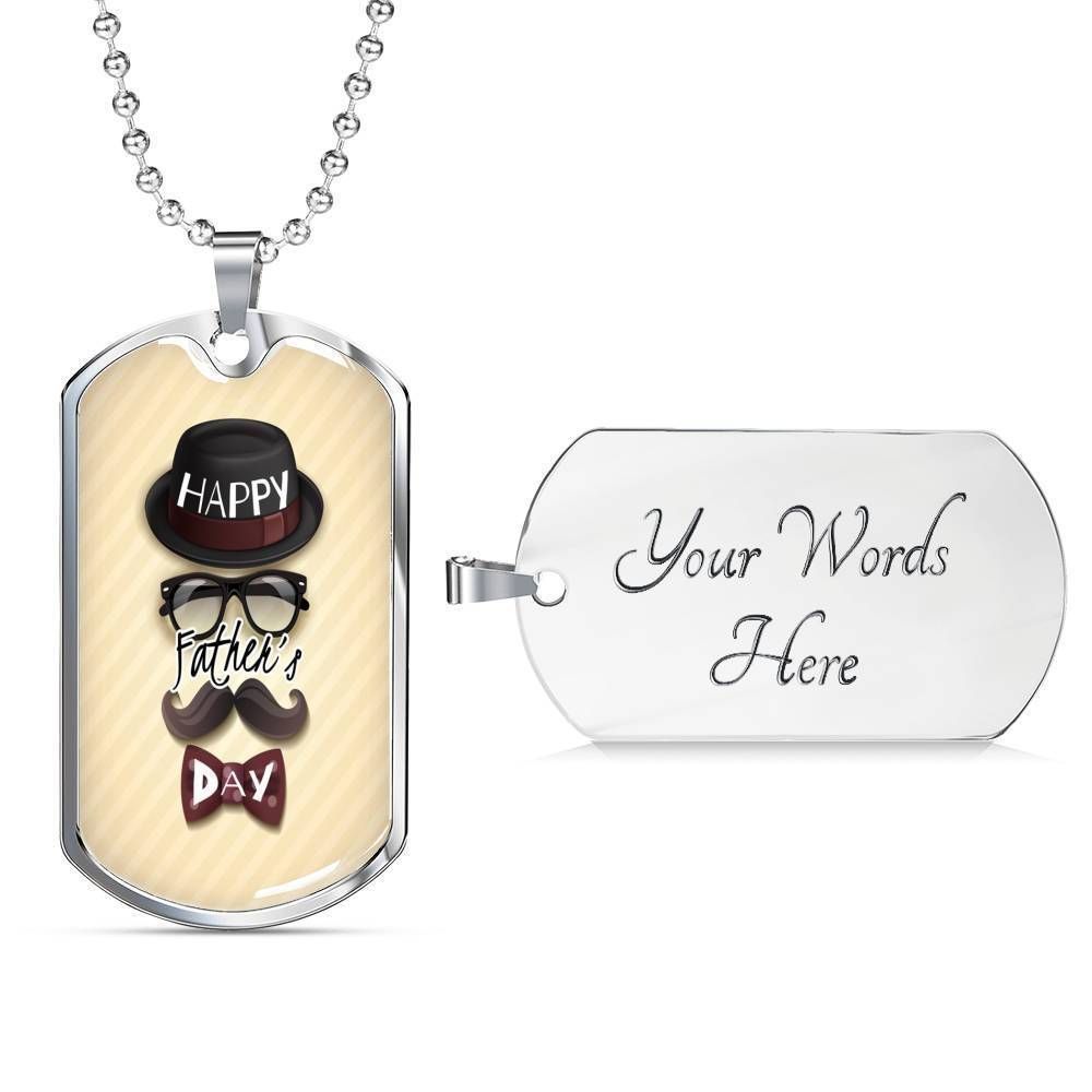 Dad Dog Tag Custom Picture, Funny Gift For Dad Happy Father’S Day Dog Tag Necklace Father's Day Rakva