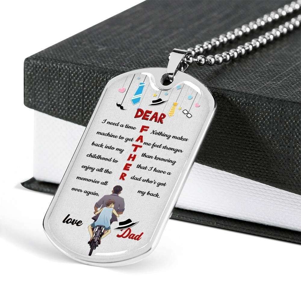 Dad Dog Tag Custom Picture, Happy Father’S Day Dog Tag For Dad Dog Tag Necklace Father's Day Rakva
