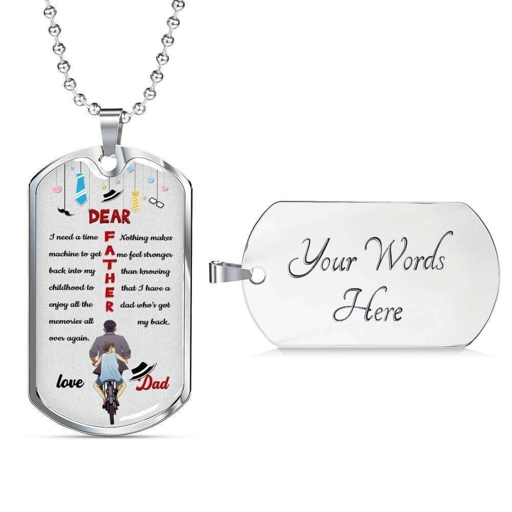 Dad Dog Tag Custom Picture, Happy Father’S Day Dog Tag For Dad Dog Tag Necklace Father's Day Rakva