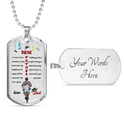 Dad Dog Tag Custom Picture, Happy Father’S Day Dog Tag For Dad Dog Tag Necklace Father's Day Rakva
