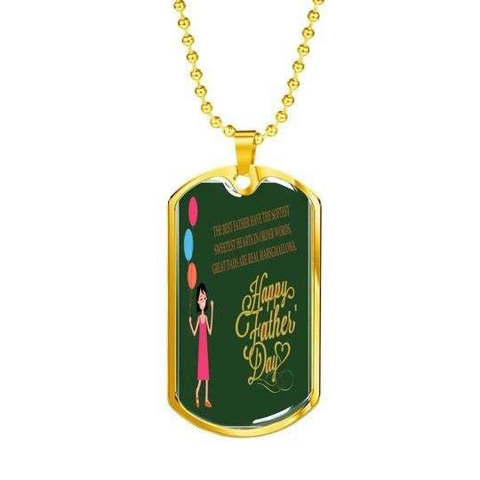Dad Dog Tag Custom Picture, Happy Father’S Day Green Dog Tag Necklace For Dad Father's Day Rakva