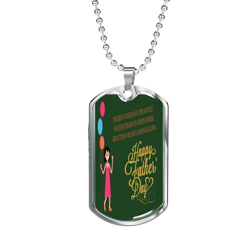 Dad Dog Tag Custom Picture, Happy Father’S Day Green Dog Tag Necklace For Dad Father's Day Rakva
