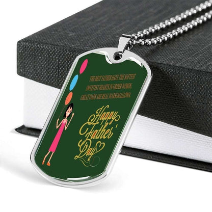 Dad Dog Tag Custom Picture, Happy Father’S Day Green Dog Tag Necklace For Dad Father's Day Rakva