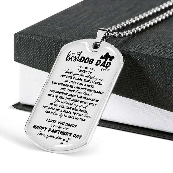 Dad Dog Tag Custom Picture, Happy Father’S Day Shine Of My Coat Dog Tag Necklace Gift For Dad Father's Day Rakva