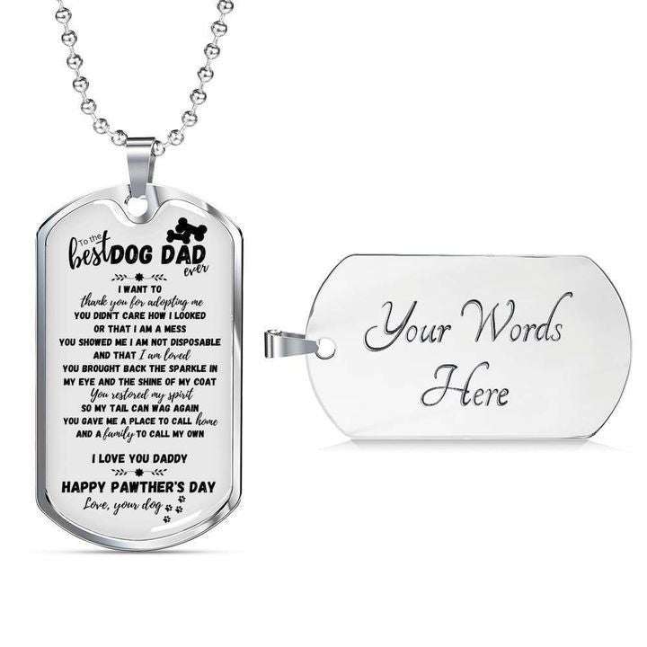 Dad Dog Tag Custom Picture, Happy Father’S Day Shine Of My Coat Dog Tag Necklace Gift For Dad Father's Day Rakva