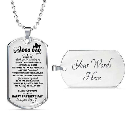 Dad Dog Tag Custom Picture, Happy Father’S Day Shine Of My Coat Dog Tag Necklace Gift For Dad Father's Day Rakva