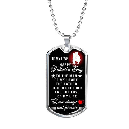 Dad Dog Tag Custom Picture, Happy Father’S Day The Man Of My Heart Dog Tag Necklace Gift For Him Father's Day Rakva