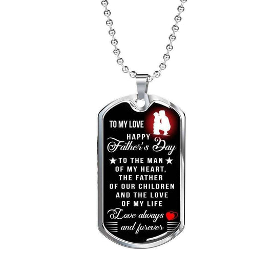 Dad Dog Tag Custom Picture, Happy Father’S Day The Man Of My Heart Dog Tag Necklace Gift For Him Father's Day Rakva