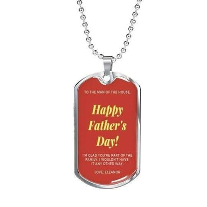 Dad Dog Tag Custom Picture, Happy Father’S Day To The Man The House Dog Tag Necklace For Dad Father's Day Rakva