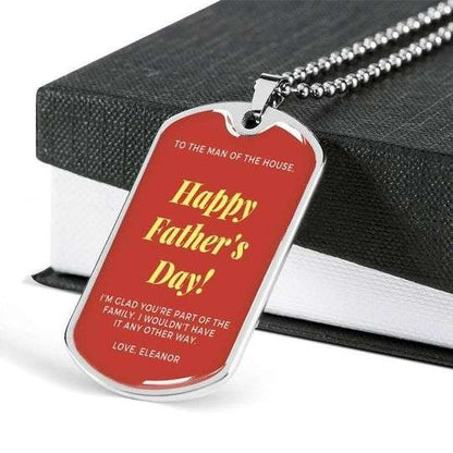 Dad Dog Tag Custom Picture, Happy Father’S Day To The Man The House Dog Tag Necklace For Dad Father's Day Rakva