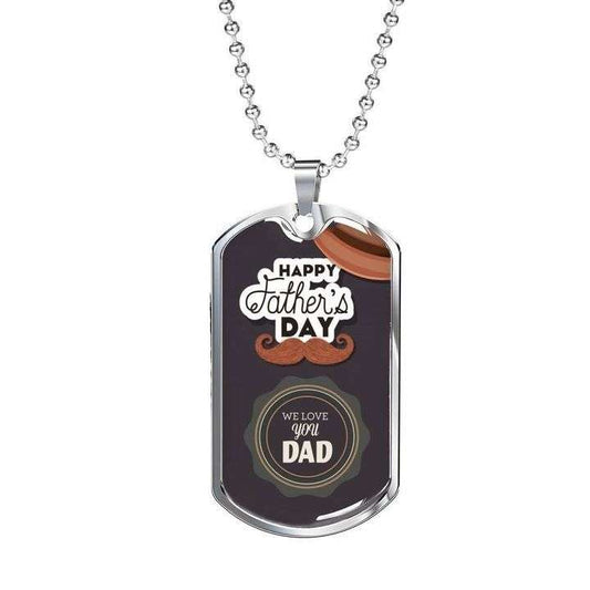 Dad Dog Tag Custom Picture, Happy Father’S Day We Love You Dad Necklace Gift For Dad Father's Day Rakva
