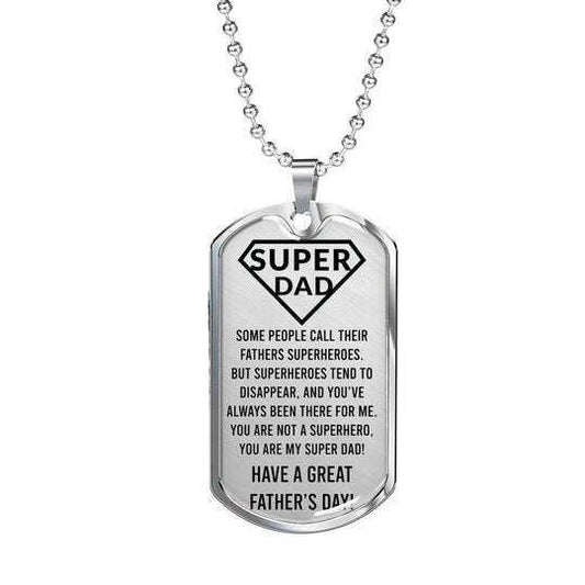 Dad Dog Tag Custom Picture, Happy Father’S Day You Are My Super Dad Necklace Gift For Dad Father's Day Rakva