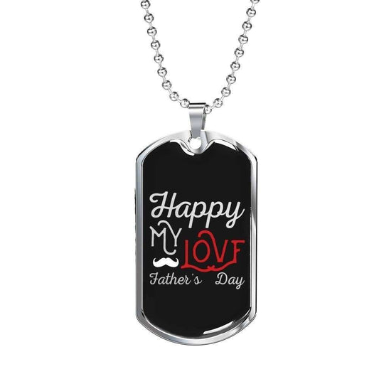 Dad Dog Tag Custom Picture, Happy My Love Father’S Day Dog Tag Necklace For Dad Father's Day Rakva