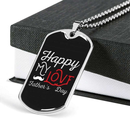 Dad Dog Tag Custom Picture, Happy My Love Father’S Day Dog Tag Necklace For Dad Father's Day Rakva