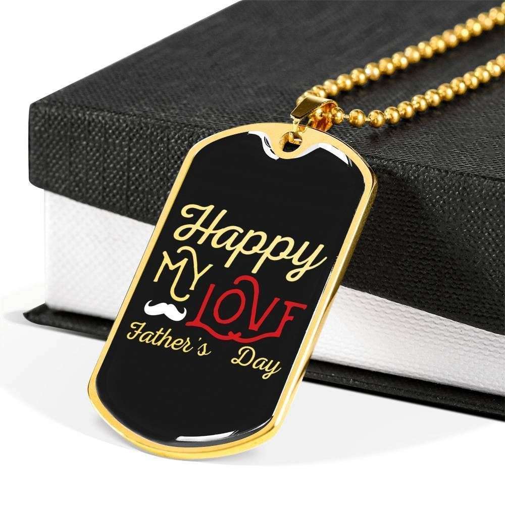 Dad Dog Tag Custom Picture, Happy My Love Father’S Day Dog Tag Necklace For Dad Father's Day Rakva