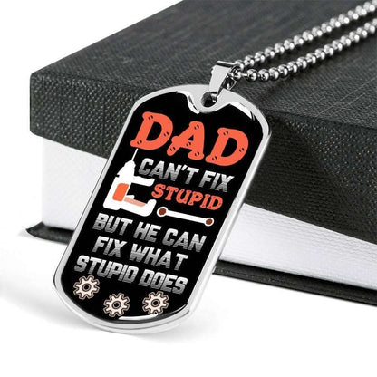 Dad Dog Tag Custom Picture, He Can Fix What Stupid Does Dog Tagfather’S Day Dog Tag For Daddy Rakva