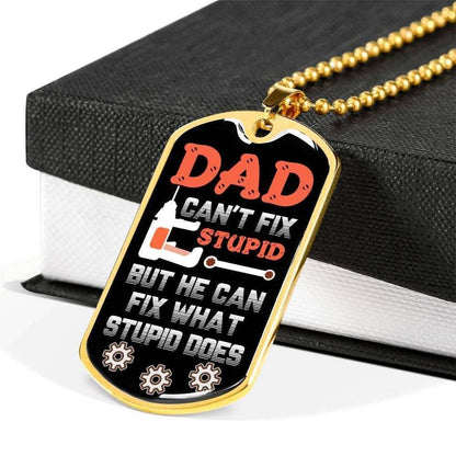 Dad Dog Tag Custom Picture, He Can Fix What Stupid Does Dog Tagfather’S Day Dog Tag For Daddy Rakva