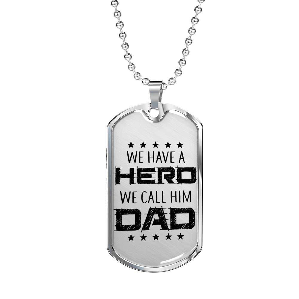 Dad Dog Tag Custom Picture, Hero Dad Personalized Dog Tag Necklace Gift For Men Father's Day Rakva