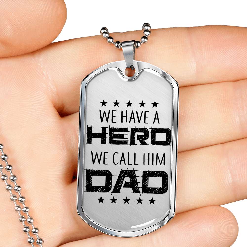 Dad Dog Tag Custom Picture, Hero Dad Personalized Dog Tag Necklace Gift For Men Father's Day Rakva