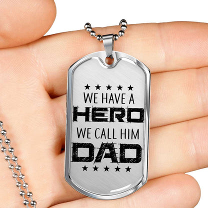 Dad Dog Tag Custom Picture, Hero Dad Personalized Dog Tag Necklace Gift For Men Father's Day Rakva