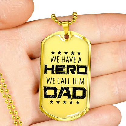 Dad Dog Tag Custom Picture, Hero Dad Personalized Dog Tag Necklace Gift For Men Father's Day Rakva