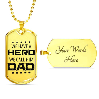 Dad Dog Tag Custom Picture, Hero Dad Personalized Dog Tag Necklace Gift For Men Father's Day Rakva