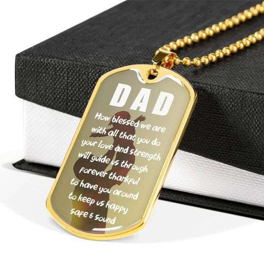 Dad Dog Tag Custom Picture, How Blessed We Are With All That You Do Dog Tag Necklace For Dad Father's Day Rakva