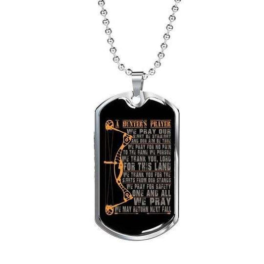 Dad Dog Tag Custom Picture, Hunters Prayer For This Land Dog Tag Necklace For Dad Father's Day Rakva