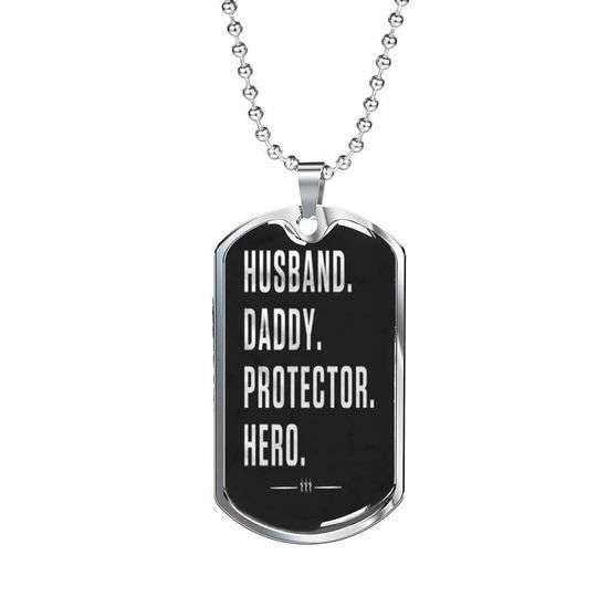 Dad Dog Tag Custom Picture, Husband Daddy Protector Hero Dog Tag Necklace For Dad Father's Day Rakva