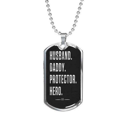 Dad Dog Tag Custom Picture, Husband Daddy Protector Hero Dog Tag Necklace For Dad Father's Day Rakva