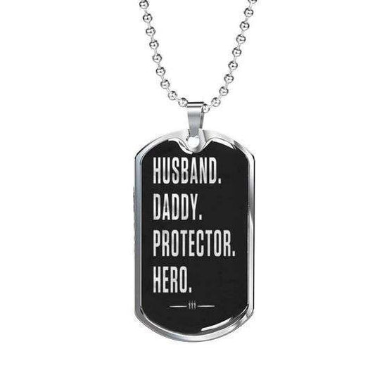 Dad Dog Tag Custom Picture, Husband Daddy Protector Hero Dog Tag Necklace For Dad Father's Day Rakva