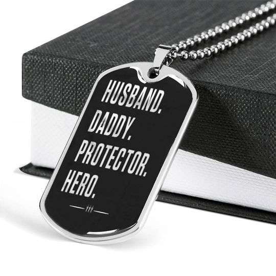 Dad Dog Tag Custom Picture, Husband Daddy Protector Hero Dog Tag Necklace For Dad Father's Day Rakva