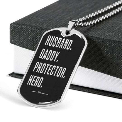 Dad Dog Tag Custom Picture, Husband Daddy Protector Hero Dog Tag Necklace For Dad Father's Day Rakva
