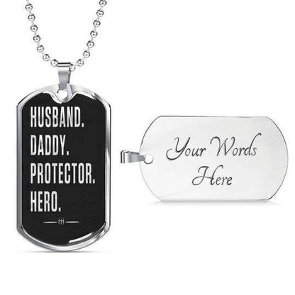 Dad Dog Tag Custom Picture, Husband Daddy Protector Hero Dog Tag Necklace For Dad Father's Day Rakva