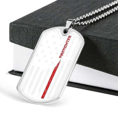 Dad Dog Tag Custom Picture, Husband Father Firefighter Dog Tag Necklace For Dad Father's Day Rakva