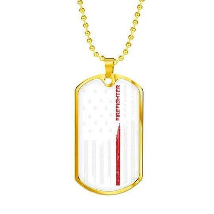 Dad Dog Tag Custom Picture, Husband Father Firefighter Dog Tag Necklace For Dad Father's Day Rakva