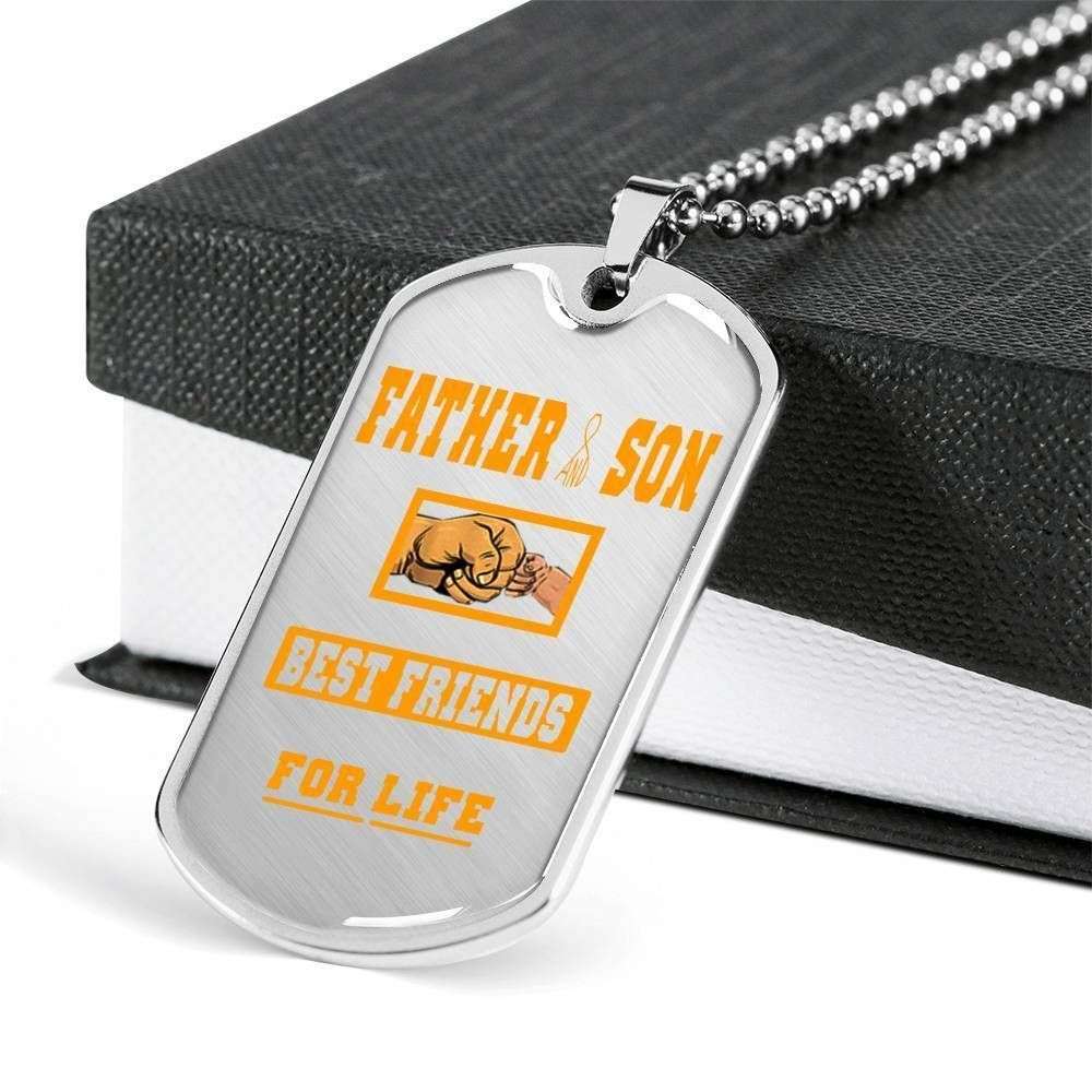 Dad Dog Tag Custom Picture, Son Dog Tag Custom Picture, Father And Son Best Friends For Life Dog Tag Necklace For Family Father's Day Rakva