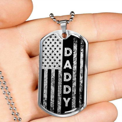 Dad Dog Tag Father’S Day Gift, American Patriotic Daddy Dog Tag Military Chain Necklace For Dad Dog Tag Father's Day Rakva