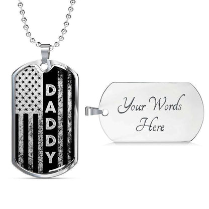 Dad Dog Tag Father’S Day Gift, American Patriotic Daddy Dog Tag Military Chain Necklace For Dad Dog Tag Father's Day Rakva