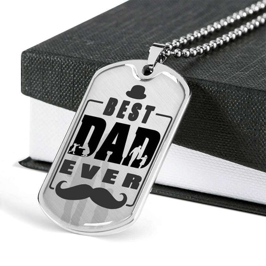 Dad Dog Tag Father’S Day Gift, Best Dad Ever Dog Tag Military Chain Necklace For Dad Dog Tag-2 Father's Day Rakva