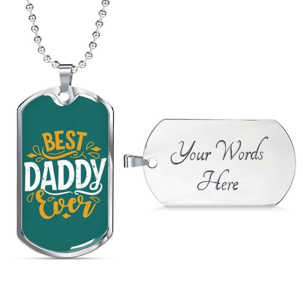 Dad Dog Tag Father’S Day Gift, Best Daddy Ever Dog Tag Military Chain Necklace Gift For Daddy Dog Tag Father's Day Rakva