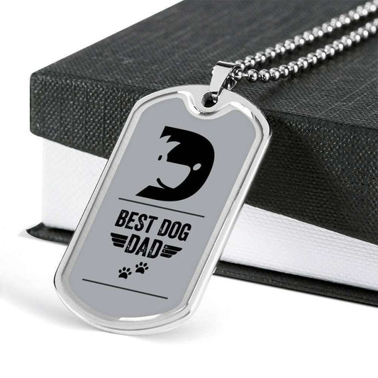 Dad Dog Tag Father’S Day Gift, Best Dog Dad Dog Tag Military Chain Necklace For Dad Who Loves Dog Dog Tag Father's Day Rakva