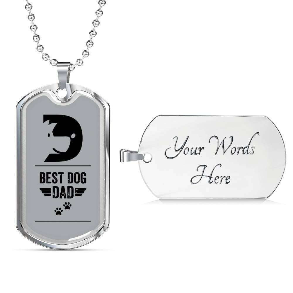 Dad Dog Tag Father’S Day Gift, Best Dog Dad Dog Tag Military Chain Necklace For Dad Who Loves Dog Dog Tag Father's Day Rakva