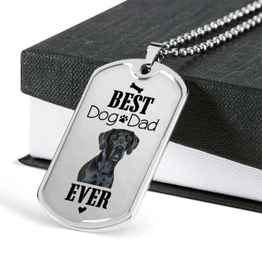 Dad Dog Tag Father’S Day Gift, Best Dog Dad Ever Dog Tag Military Chain Necklace Gift For Daddy Dog Tag Father's Day Rakva