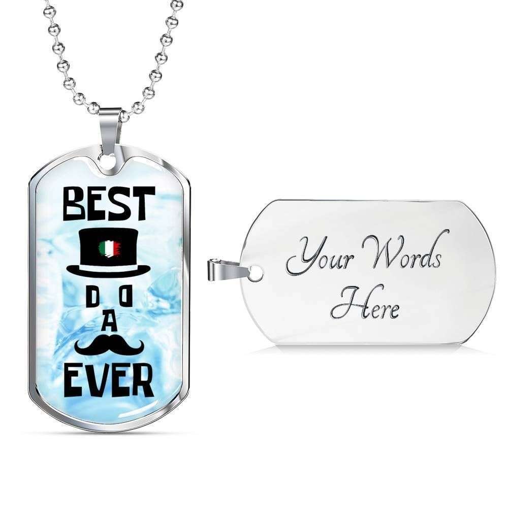 Dad Dog Tag Father’S Day Gift, Best Italian Dad Ever Dog Tag Military Chain Necklace For Dad Dog Tag Father's Day Rakva