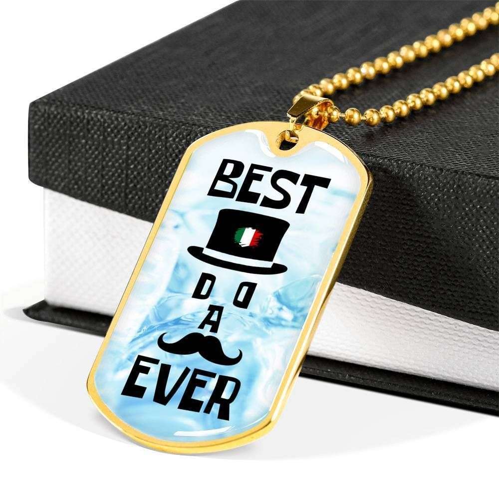 Dad Dog Tag Father’S Day Gift, Best Italian Dad Ever Dog Tag Military Chain Necklace For Dad Dog Tag Father's Day Rakva